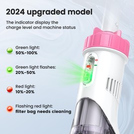 Enhulk Enhulk Pool Vacuum with Telescopic Pole, (2024 Upgraded) Pool Vacuum for Above Ground Pool, 60 Mins Running Time, Handheld Pool Vacuum, Powerful Suction up to 18.5 gallons/min, Ideal for Leaves, Debri