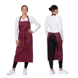 ZOLLNER Apron with Bib 65% Cotton, 35% Polyester, 80 x 100 cm, 575, bordeaux