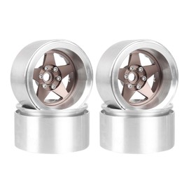 LAFEINA Aluminum 2.2" Beadlock Wheel Offset -10mm Metal Rims for SCX10 RR10 TRX4 VS4-10 Gen8 1/10 RC Crawler Car Upgrade Parts (5-Spoke, Bronze)