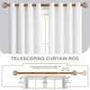 HTZON Wood Boho Curtain Rods for Windows:Wooden Farmhouse Decorative Curtain