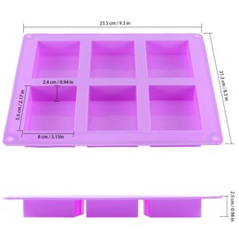9 Packs 54 Cavity Silicone Soap Molds, KINJOEK Silicone Mold Total DIY Soap Mold for Handmade Soap Mold DIY Scented Candles Handicrafts Purple