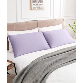 Warmstar Cotton Pillow Cases Queen Size Set of 2, 600 Thread Count Pillowcases 20x30 Inches, Soft Long Staple Cotton Pillowcases Breathable with Envelope Closure,Lavender