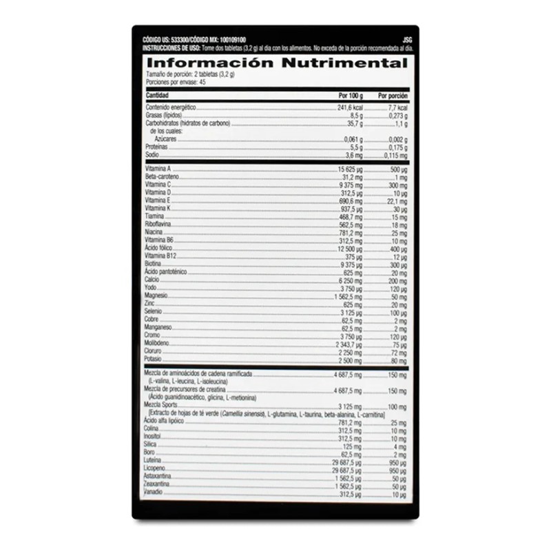 Mega Men Sport Vitaminas Y Minerales Men's 90 Tabletas Sabor