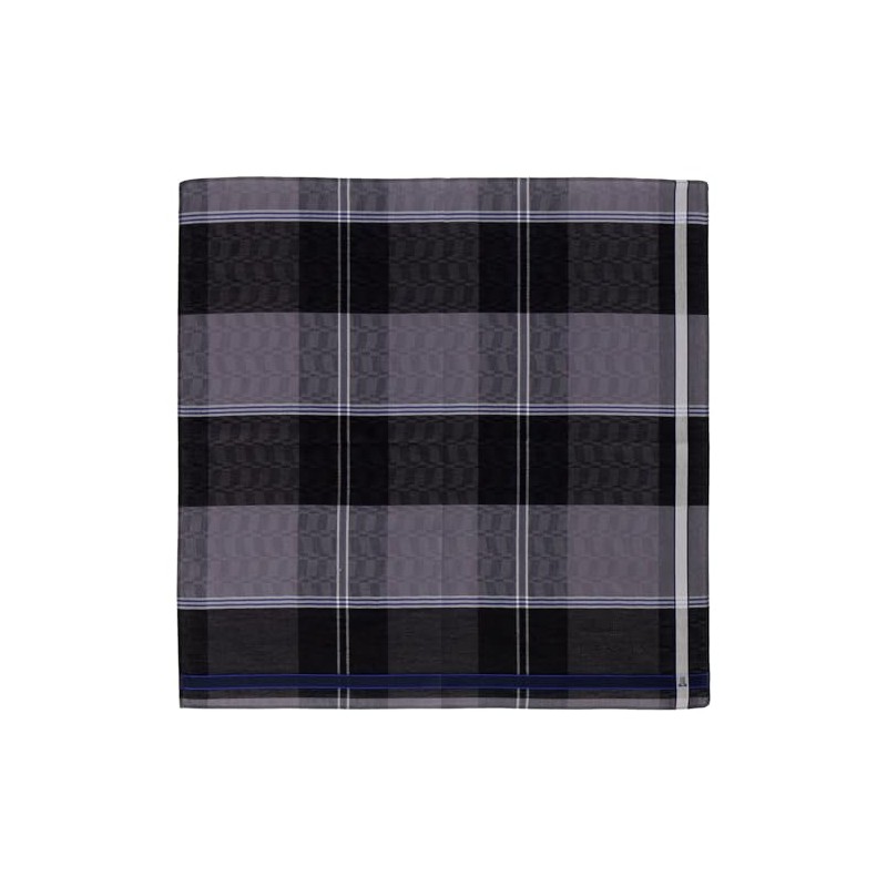 Lanvin On Blue 17506013 Men's Handkerchief, Yarn-Dyed Handkerchief, Men's Plaid