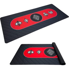 EasyGO Poker Table Top Pad – for Texas Holdem Casino Style – 78” X 36”Rectangle – Portable Rolling Rubber Folding Mat – Professional 3 Layers-Includes Carry Bag, 72 Black
