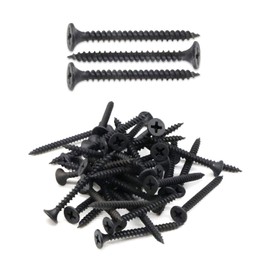 IMScrews 100pcs #6x1-1/2" Flat Head Phillips Drywall Screws Fine Thread Sharp Point Wood Screw, Carbon Steel 1022A, Black Phosphate