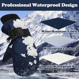 Sarfel Kids Waterproof Mittens Kids Snow Mittens for Kids 4-6 Boys Mittens 4-7 Kids Mittens Winter Waterproof Toddler Gloves 5T