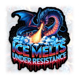 ICE Melts Under Resistance Sticke Retro Dragon Anti ICE Waterproof Vinyl Sticker for Water Bottle Hard Hat Helmet Bumper Car Laptop