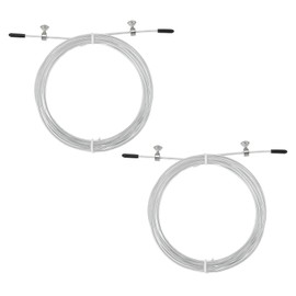 PATIKIL 10 ft Quick Jump Rope Replacement Cable 2 Pack 2.5 mm Professional Skipping Rope Steel Wire Replacement for High Speed Jump Ropes White
