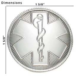 Smith & Warren Star of Life Fire Department Leather Front Hat Helmet Badge Silver Finish Cap Device