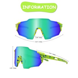 TTOAOKE Kids Sunglasses Youth Baseball Glasses for Sports & Cycling Lightweight Anti-Glare Softball Goggles for Boys & Girls (GF019)
