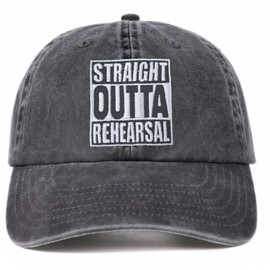 InnoBeta Actors Gifts Cap, Funny Adjustable Embroidered Hat Gifts for Theater Actress on Birthday, Christmas, Straight Outta Rehearsal Grey