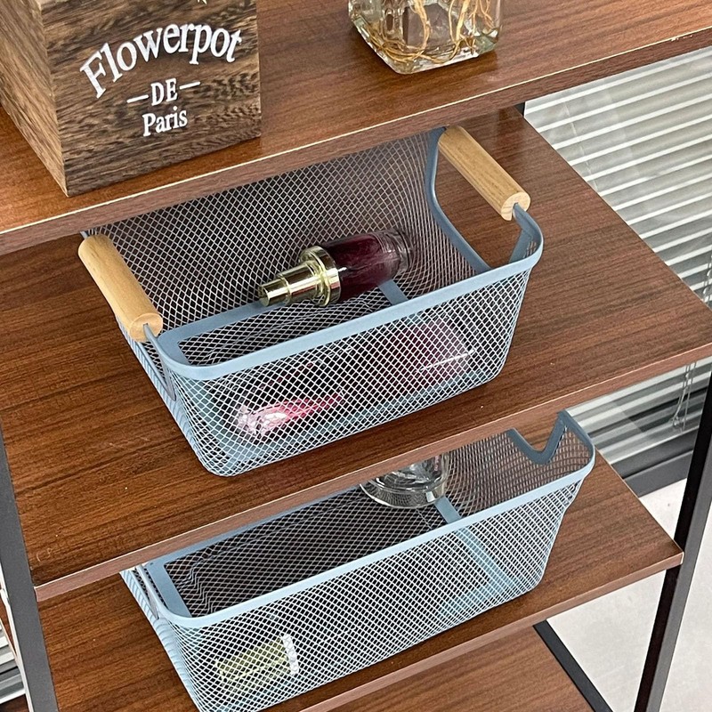 AJIODA Metal Mesh Steel Basket, Small Wire Storage Organizer Baskets