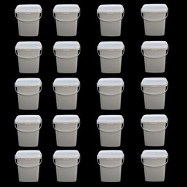 Lobergel 20 Pack 33oz Square Slime Containers with Lids, 1000ml White Plastic Storage Bucket Container, Slime Storage Case Storage Jars for Food Prep Freezer Kitchen Restaurant Supplies