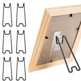 JREEPEE 6 PCS Adjustable Metal Picture Frame Easel Backs, Self Adhesive Photo Frame Stands for Frames, Stainless Steel Easel Back Supports for Photos Paintings Display, 5.12“ x 2.17”