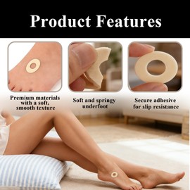 Callus Cushion Soft Foam Oval Callus Cushion Pads for Bottom of Foot Self Adhesive Corn Protectors Pads Foot Callus Cushions for Men Women Feet Toes Pain Relief Foot Care, 75 Count