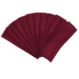 Headbands Hairband Cotton Soft and Stretchy Elastic Solid Color 12 Pcs Per Lot (Maroon)