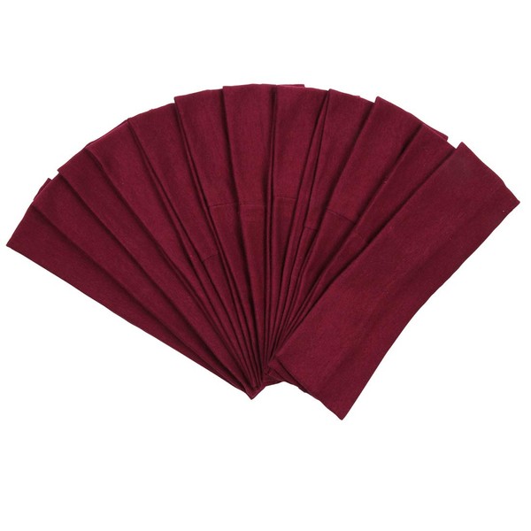 Headbands Hairband Cotton Soft and Stretchy Elastic Solid Color 12