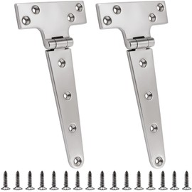 Laorde 316 Stainless Steel T Hinges Marine Grade 8'' x 4" Heavy Duty Boat Hatch Hinge (196 mm X 97 mm) 2 Pack Casting Cabinet Hardware Door Hinge with Screws