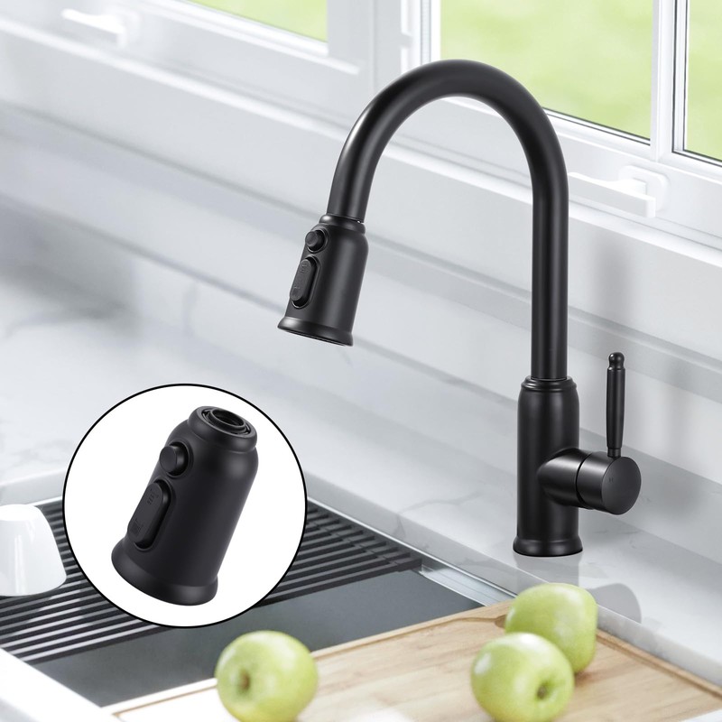 ALEASHA Pull Down Kitchen Faucet Spray Head Replacement, 3-Function Kitchen