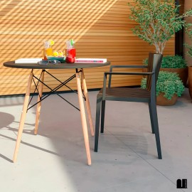 Mubson Mesa Para Comedor P 4 Personas Mesa Comedor Redonda Tapa Negro