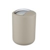 WENKO Brasil Swing Lid Cosmetic Bin, Taupe, S, Bathroom, Table