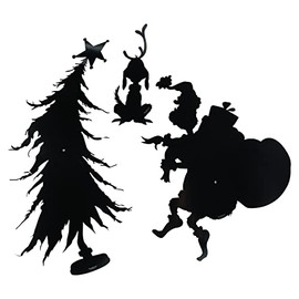 Dr. Seuss The Grinch Large Silhouette Wall Cutouts, 3 Pieces, Christmas Decorations