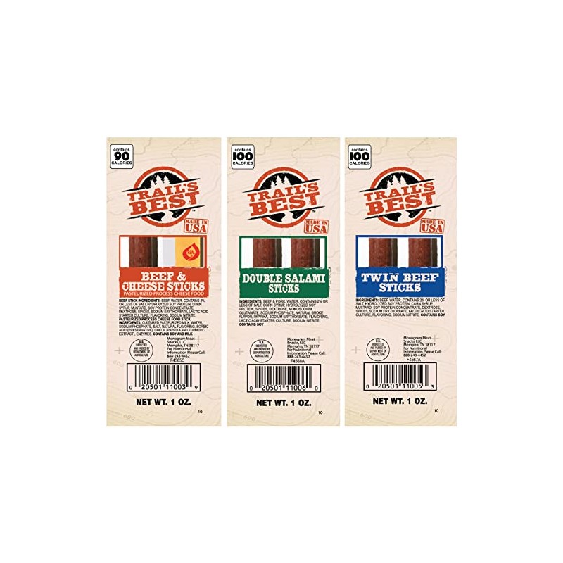 Trail’s Best 45-Piece Beef & Cheese Stick Sampler Gift Box