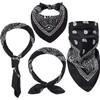 MissShorthair Large Bandana cotton Handkerchiefs Head Bandanas for Men Black