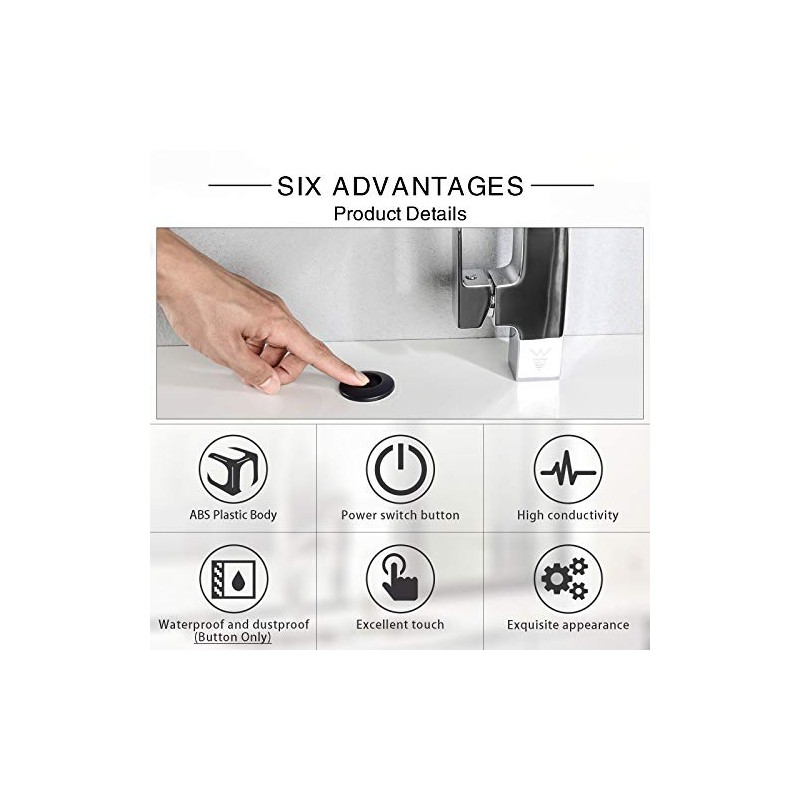 Garbage Disposal SinkTop Air Switch Kit with Long Button,Brass Made