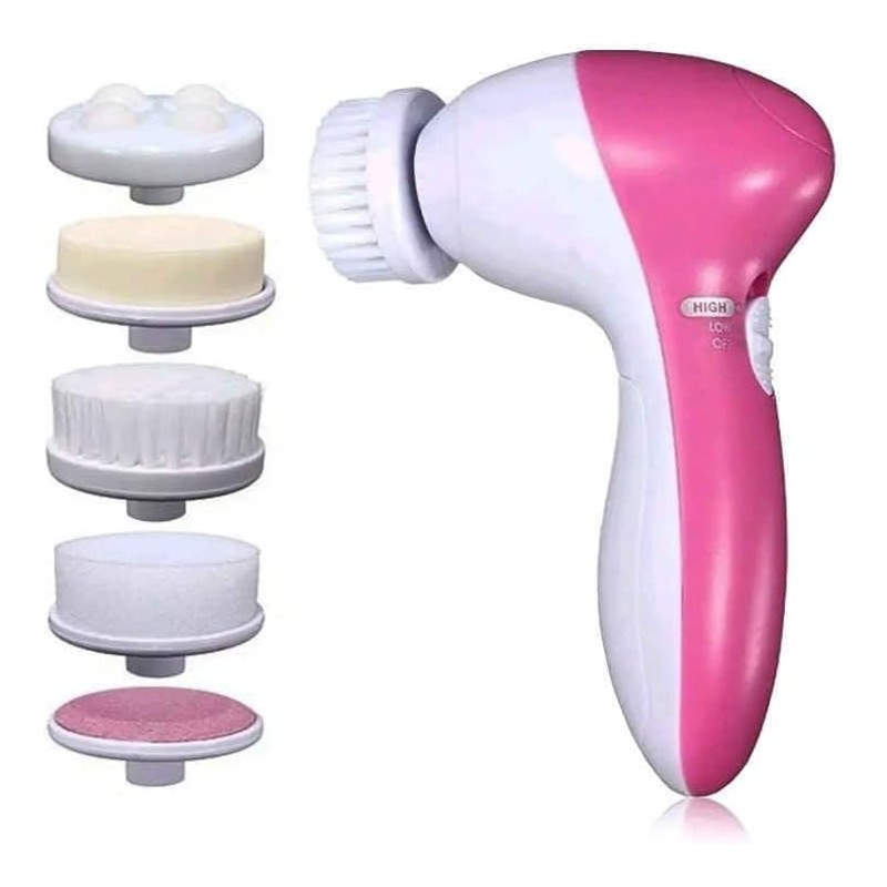 Cepillo Limpiador Facial 5 en 1 Eléctrico Rosa MS FASHION