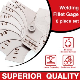 Welding Fillet Gage 8 piece set 1-1/8-2 Inch Measure tool inspection Gauge