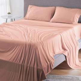 Bedgear Dri-Tec Queen Size Bed Sheet Set - Moisture-Wicking and Cooling Sheet Set - Temperature Regulating - Deep Pocket Fitted and Flat Sheets - Adjustable Base Friendly - Dusty Rose