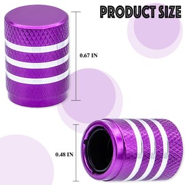 MEAJOO 8PCS Tire Valve Stem Caps, with Plastic Liner Corrosion Resistant Leak, Universal Tire Valve Stem Covers for Cars, SUV, Trucks, Bikes, Motorcycles, Bicycles(Purple)