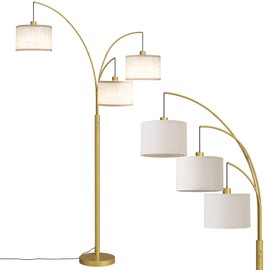 SUNMORY 3 Lights Floor Lamp for Living Room, 78" Tall Standing Lamp with Hanging Drum Shade, Modern Arc Floor Lamps with Heavy Base, Mid Century Arched Tree Floor Lamp for Bedroom, Office, Corner