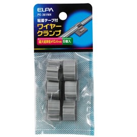 ELPA PE-361NH Wire Clamp, 66 Nylon, Maximum Binding Diameter: 0.4 inches (10.4 mm), Pack of 6, Gray, Wiring Cord Fixing