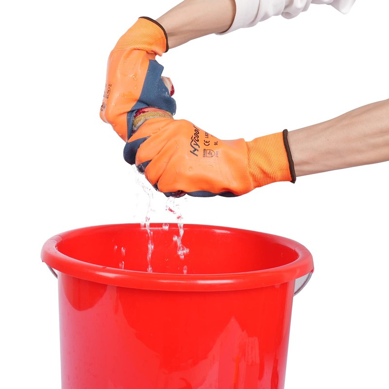 DS Safety Waterproof Work Gloves Hycool Grip Working Gloves L6201(Orange)