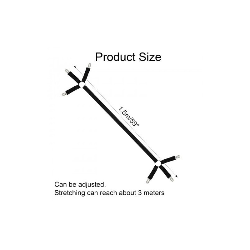 Aomhrek 4 Flat Sheet Clips Bed Sheet Holder Adjustable Bed