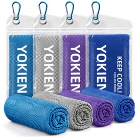 Cooling Towels for Neck and Face - Neck Coolers for Hot Weather - Cooling Neck Wraps Sweat Towel Rags for Extreme Heat (40"x12"), 4 Packs Yoga, Golf, Gym, Camping, Workout & More Activities