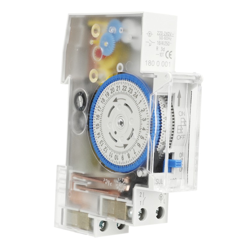 Time Switch Transparent 24h Mechanical Timer Switch with Battery for