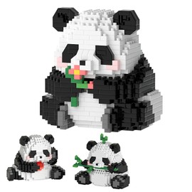 TNSLAND 3-in-1 Panda Building Toy Building Block Sets Building Blocks Toy Bricks Animal Building Blocks Figures Building Toy Building Block Construction Toy for Children from 6 Years (A)