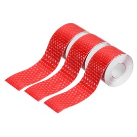 HARFINGTON 3 Rolls Reflective Tape 1" x 118" High Visibility Reflective Adhesive Stickers Outdoor Waterproof for Trailer Trucks Bike Car Motorcycle Helmet Mailbox, Red