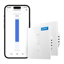 Meross Matte Smart Roller Shutter Switch WLAN for Blinds, Smart Home Roller Shutter Control Compatible with Alexa, Apple HomeKit and Google Home (Neutral Cable Required)