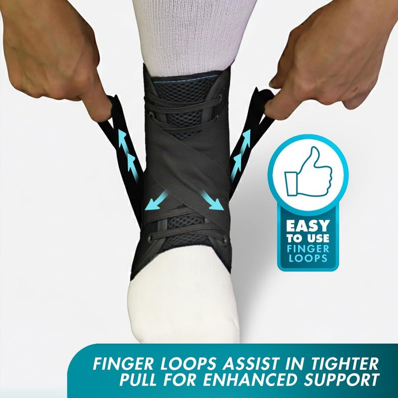 Med Spec ASO Ankle Stabilizer (Large, Black) – Lace Up