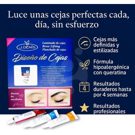 Kit de Planchado y Diseño de Cejas Jdenis by Gaero Shop Efecto Brow Lamination y Diseño Profesional Fórmula Hipoalergénica Reestructurante Incluye Geles, Papel y Aplicadores Define, Alisa