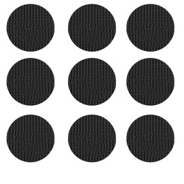 Table floor mat, silent, wear-resistant, anti slip, EVA thick circular grid chair foam pad, coffee table furniture protection foot mat (Black, diameter15mm)