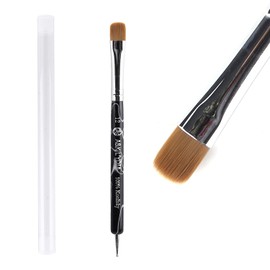 A&K L'YDIA 2 Way Acrylic Professional Konlisky sable hair French Manicure Clean-up Brush Nail Art Brush Bend Nail Dotting Pen Builder Extension UV Gel Acrylic #12