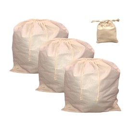 Cotton Shoe Bag Set (3 Large + 1 Small) - Very Versatile Travel, Storage & Dust Protection Bags - Washable, Breathable, Portable Pouch for Shoes, Clothes, Jewelry - Ideal for Travel and Home