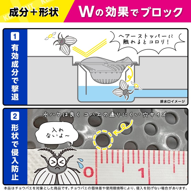 LEC Balsan Kobae Intrusion Block, For Baths, Drain Outlets, Hair