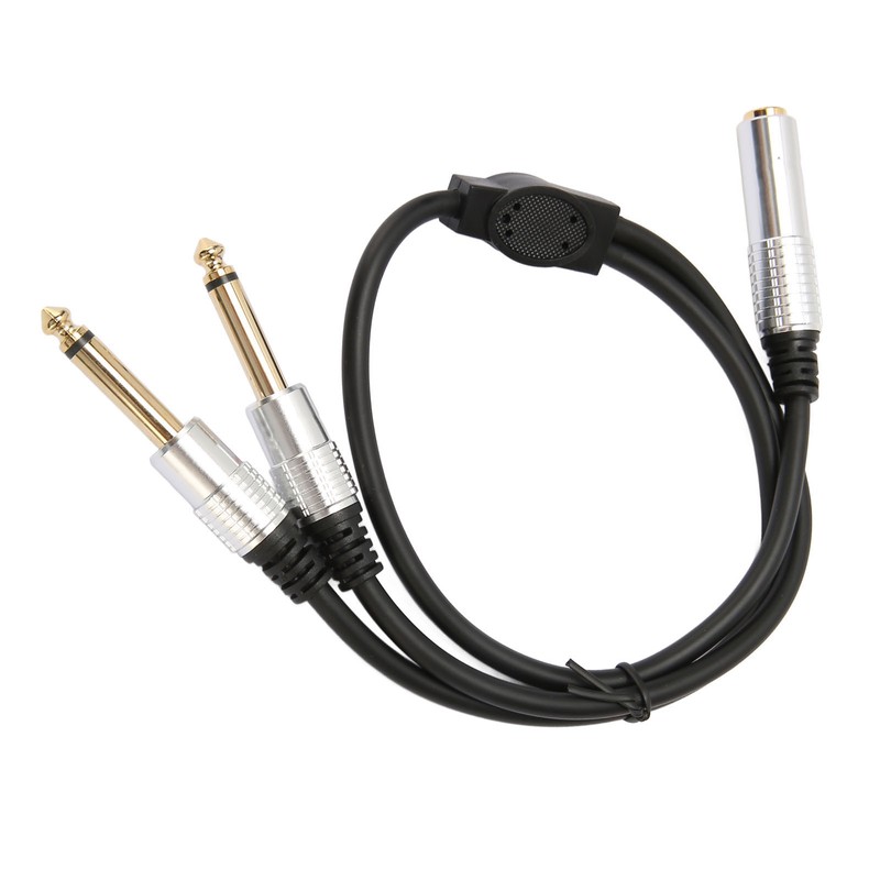 6.35mm Splitter Cable Female to Dual Male Gold Plated Plug